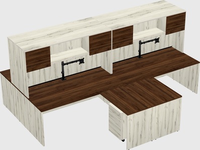 Quad l-shaped office desks