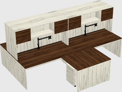 Quad l-shaped office desks