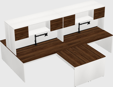Quad l-shaped office desks