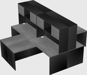 Quad l-shaped office desks