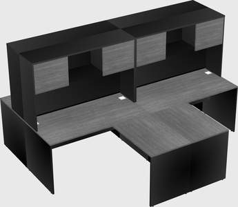 Quad l-shaped office desks