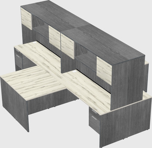 Quad l-shaped office desks