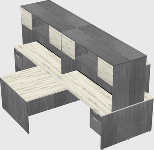 Quad l-shaped office desks