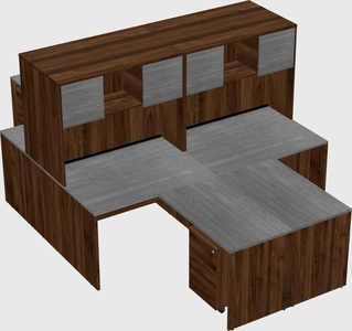 Quad l-shaped office desks