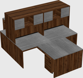 Quad l-shaped office desks