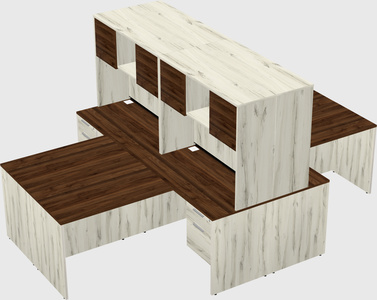 Quad l-shaped office desks