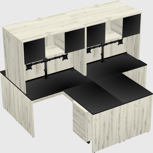 Quad l-shaped office desks