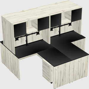 Quad l-shaped office desks