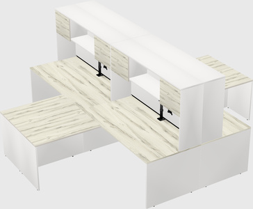 Quad l-shaped office desks