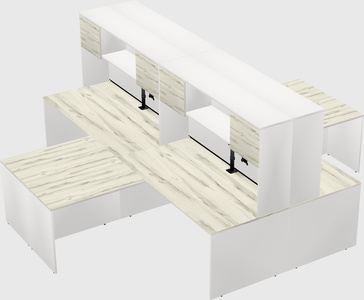 Quad l-shaped office desks