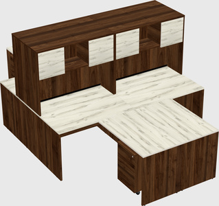 Quad l-shaped office desks