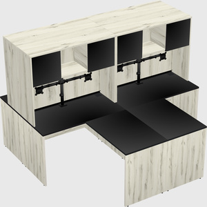Quad l-shaped office desks