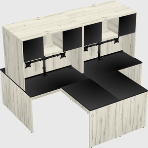 Quad l-shaped office desks