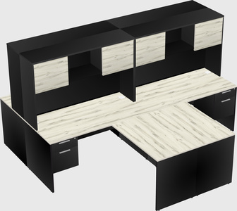Quad l-shaped office desks