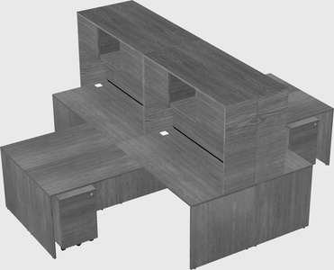 Quad l-shaped office desks