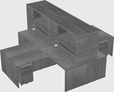 Quad l-shaped office desks