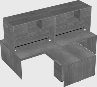 Quad l-shaped office desks