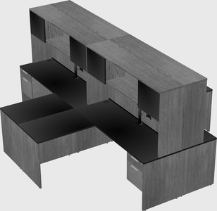 Quad l-shaped office desks