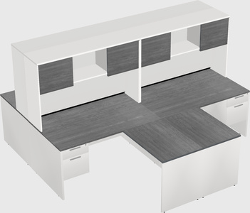 Quad l-shaped office desks
