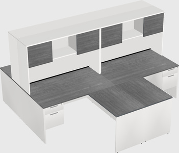 Quad l-shaped office desks