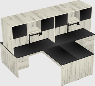 Quad l-shaped office desks