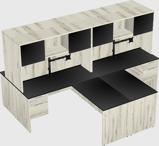 Quad l-shaped office desks