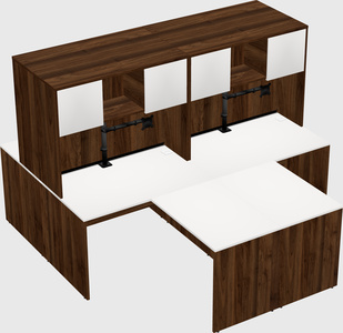Quad l-shaped office desks