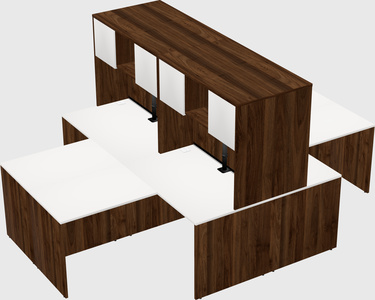Quad l-shaped office desks