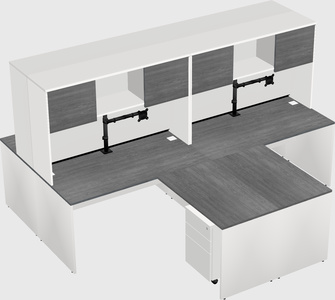 Quad l-shaped office desks
