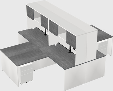 Quad l-shaped office desks