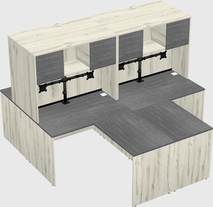 Quad l-shaped office desks