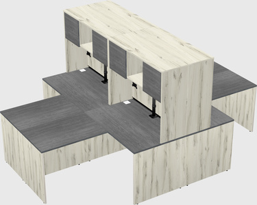 Quad l-shaped office desks