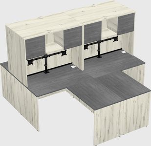 Quad l-shaped office desks