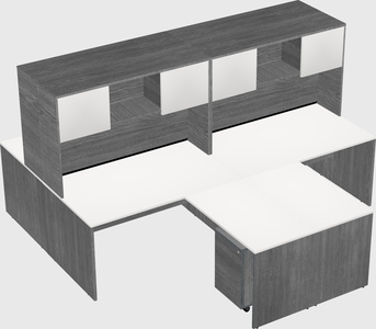 Quad l-shaped office desks