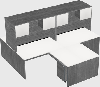 Quad l-shaped office desks