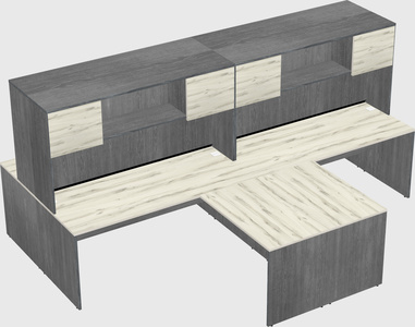 Quad l-shaped office desks