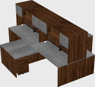 Quad l-shaped office desks