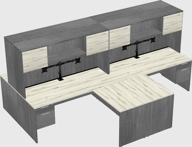 Quad l-shaped office desks