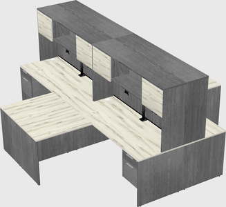 Quad l-shaped office desks