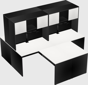 Quad l-shaped office desks