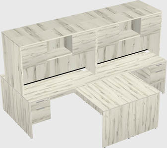 Quad l-shaped office desks