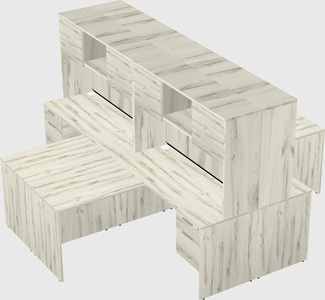 Quad l-shaped office desks