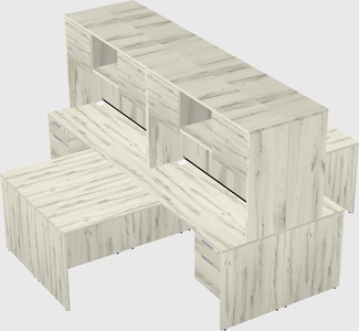 Quad l-shaped office desks