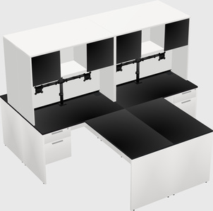 Quad l-shaped office desks