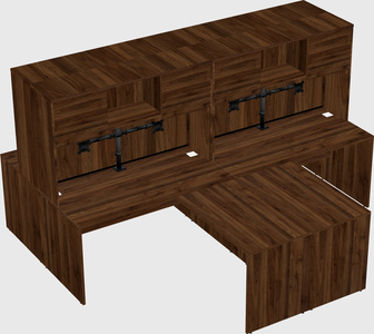 Quad l-shaped office desks