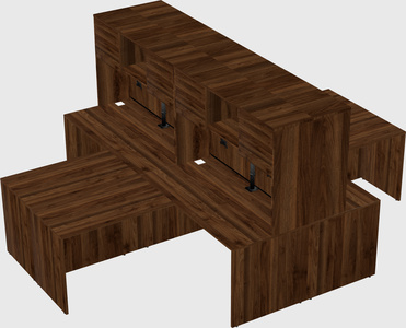 Quad l-shaped office desks