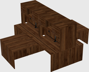 Quad l-shaped office desks