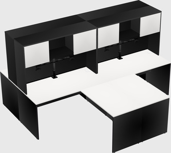 Quad l-shaped office desks