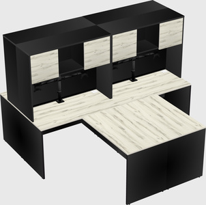 Quad l-shaped office desks