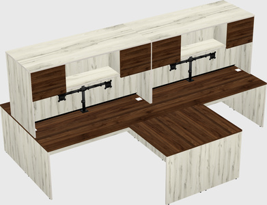 Quad l-shaped office desks